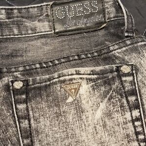 GUESS Black Acid Wash Womens Jeans Size 27x31 Foxy Skinny
